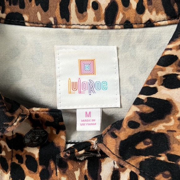 Animal print jean jacket.  Like new - Picture 3 of 3